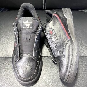 😎Adidas Continental 80 Rascal Core Black Leather Sneakers Size 5 1/2